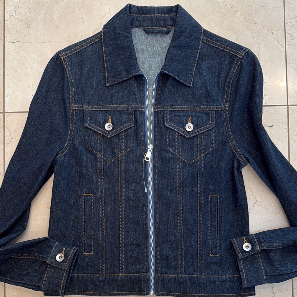 New Dark Denim Zip-Up Jacket